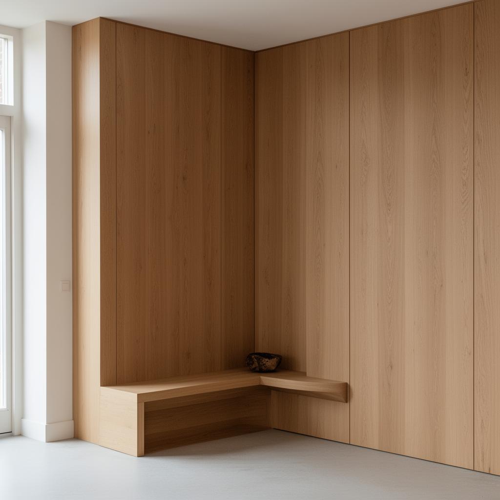 Wandkast met bank